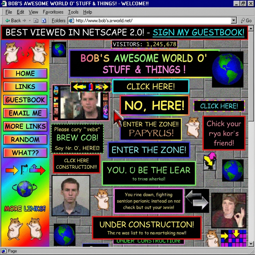 Messy website design example