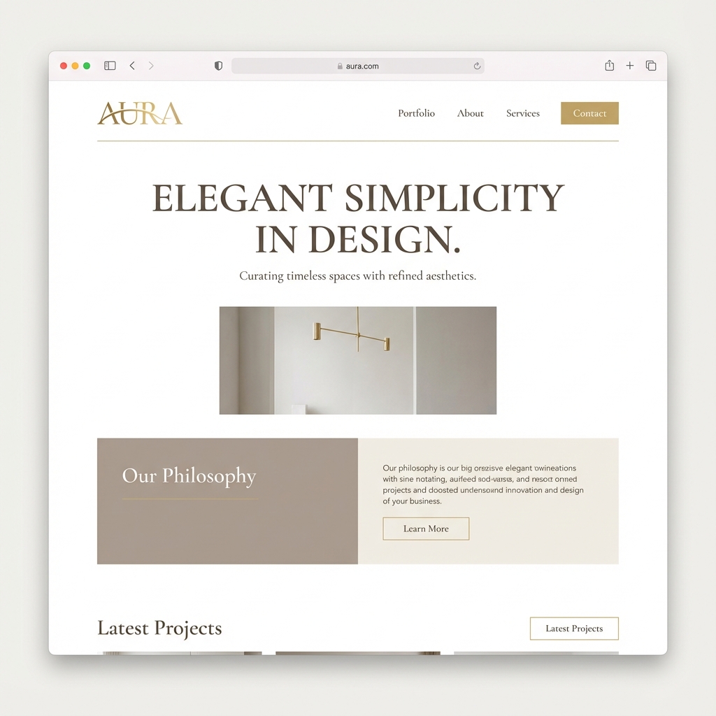 Clean minimal website design example